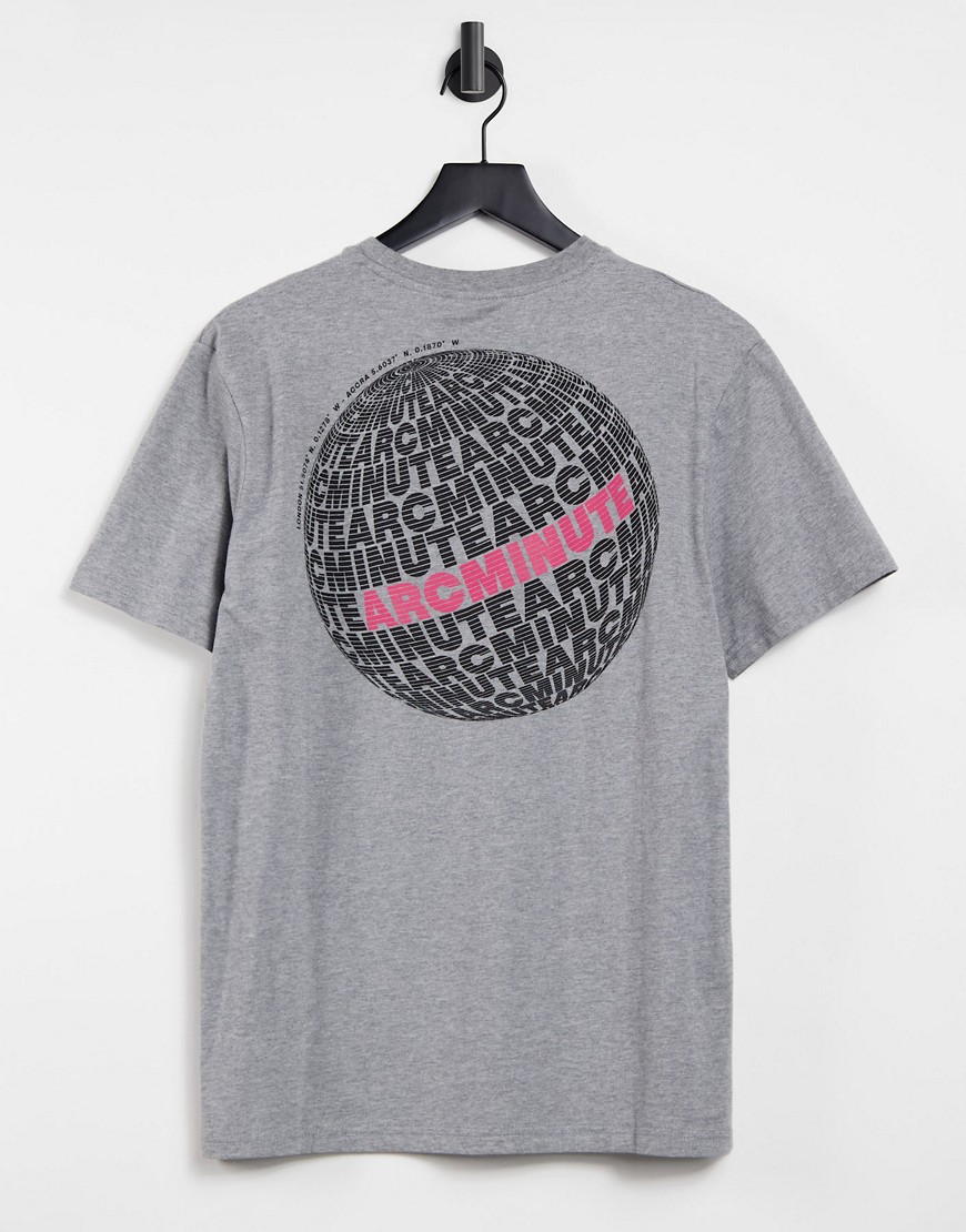 Arcminute T-shirt with back print in gray-Grey