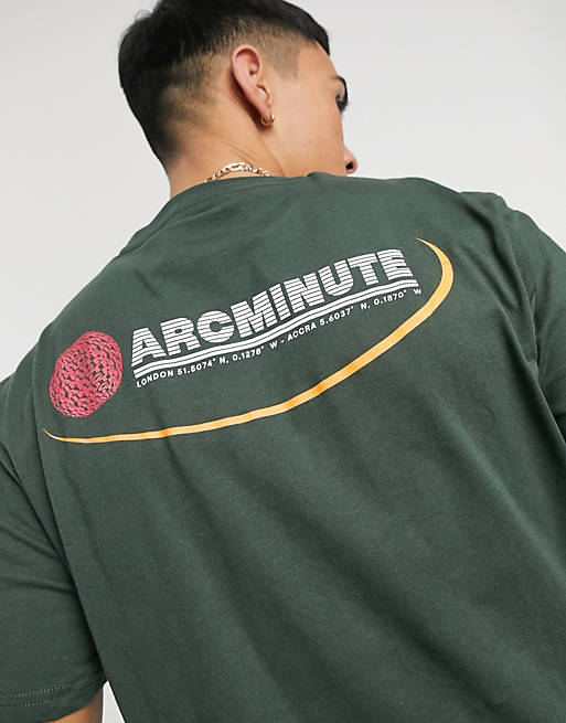 T-Shirts & Vests Arcminute t-shirt with back print in green 