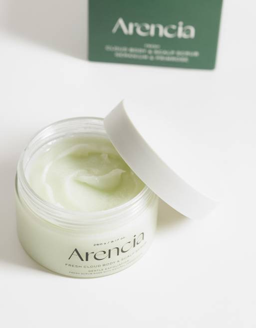 ARENCIA Fresh Cloud Body Scrub Geranium & Primrose 260g, 3 van 4