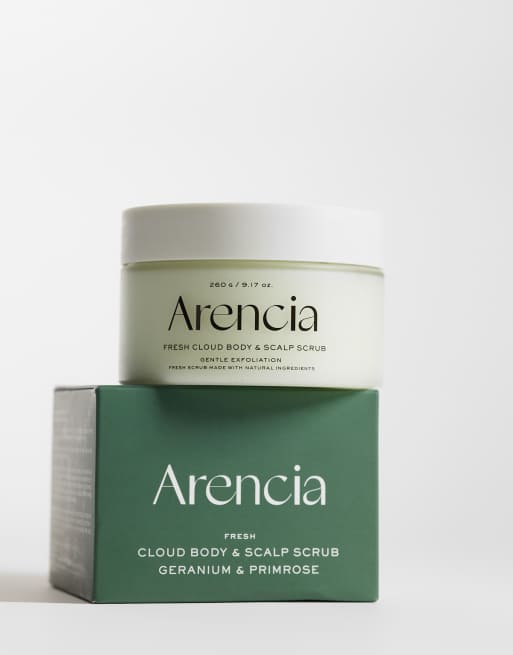 ARENCIA Fresh Cloud Body Scrub Geranium & Primrose 260g, 4 van 4