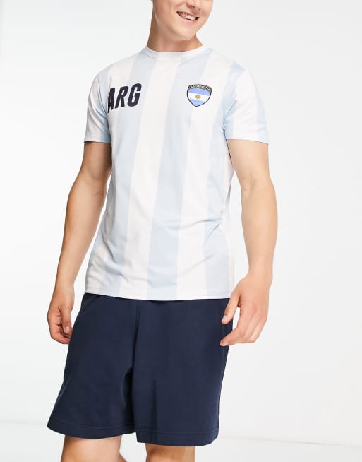 Argentinië Voetbalsupporters - T-shirt in wit en hemelsblauw