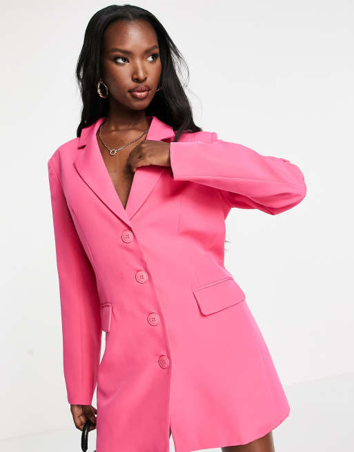 Plus Pink Double Breasted Structured Blazer Dress