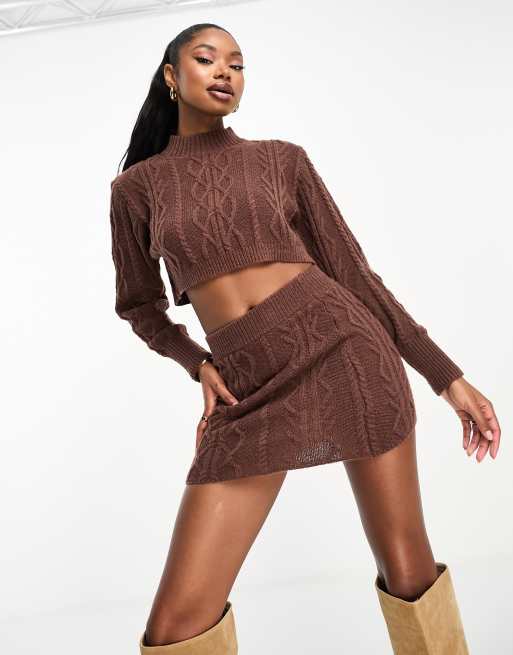 Knitted co ord outlet set skirt