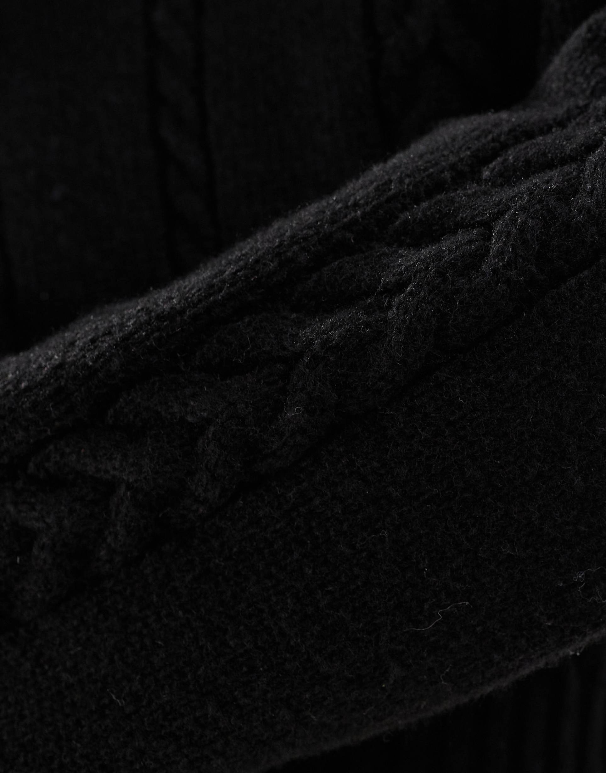 aria cove cable knit v neck mini sweater dress in black