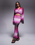 [Aria Cove] Aria Cove chiffon maxi tie side beach skirt in purple ombre (part of a set) 6 PURPLE