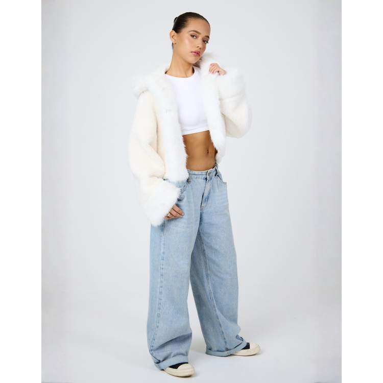 【clore＋】Airy Soft-Sheer Blouson ホワイト Kenneth Cole Women's Faux Fur Midi Long-Sleeve Jacket - Macy's