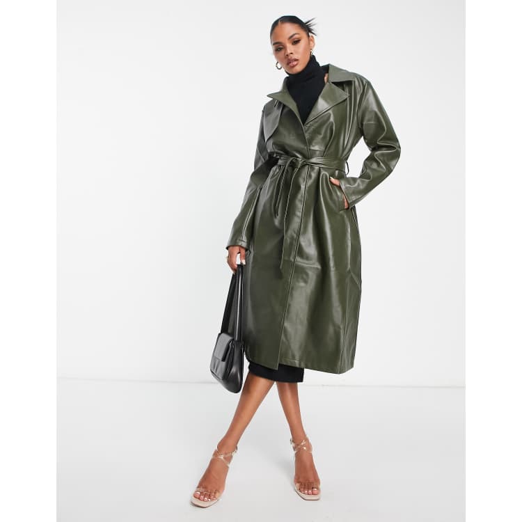 Leather hotsell dress coat