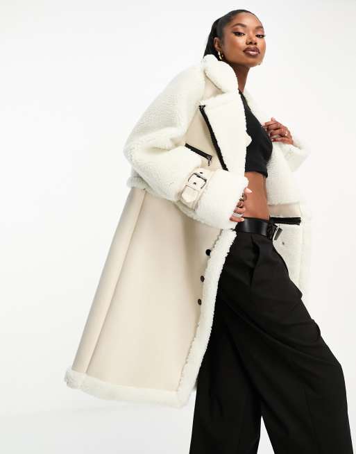 Asos hot sale shearling coat