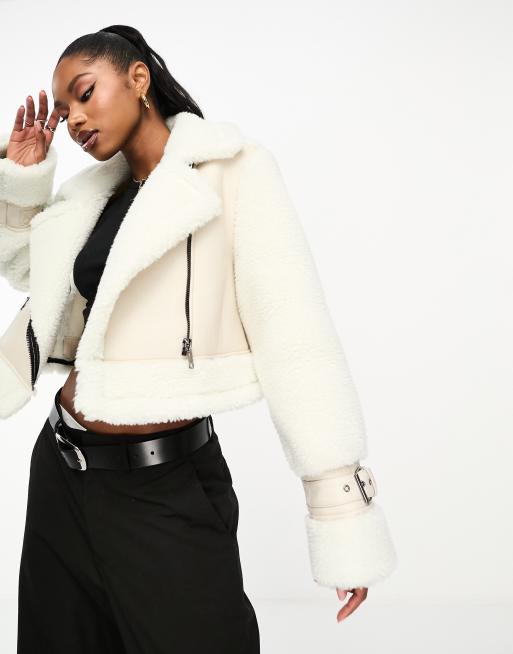 Faux suede 2025 shearling coat