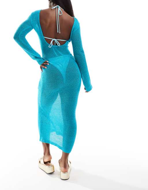 ross dress for less north miami beach fl Turquoise Plus Size Floaty Maxi Silk Dress 2XLarge / Turquoise / Silk main image 1