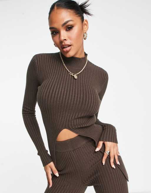 Chocolate turtleneck sale