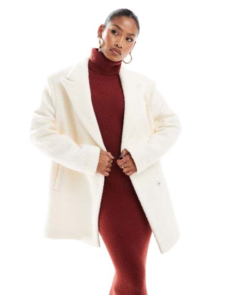 Aria Cove oversized boucle formal blazer in cream - view 1