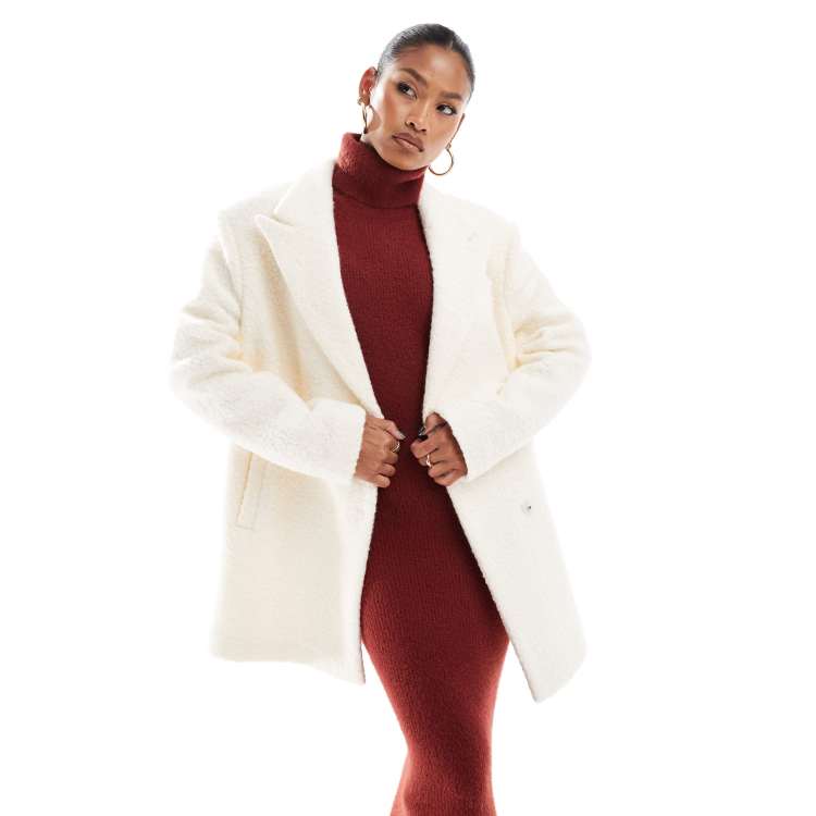 Aria Cove oversized boucle formal blazer in cream | ASOS 