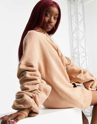 Ruched oversized online hoodie