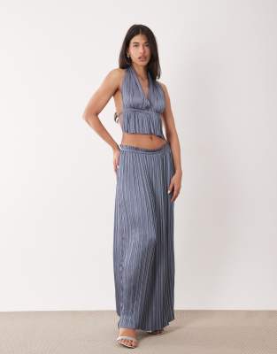 Aria Cove pliss frill waist detail maxi skirt in blue - part of a set blue 13490₽