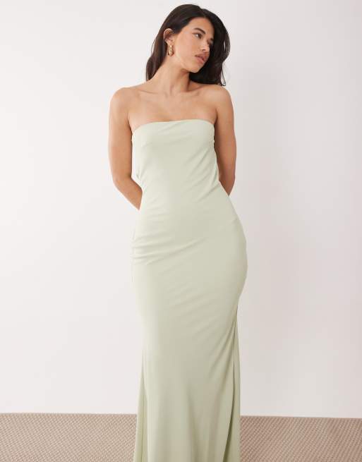 Aria Cove - Robe bandeau longue et structurée avec dos bénitier - Sauge doux, 5 de 5