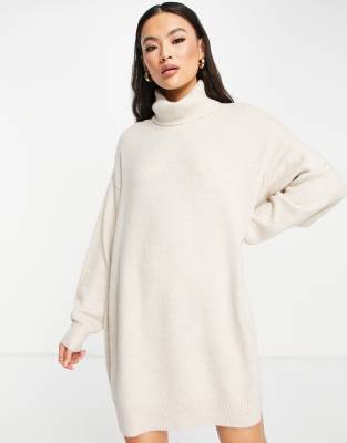 roll neck oversized jumper dress