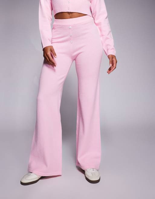 Aria Cove – Rosa, stickade byxor i boxerstil med knappar, del av set, 5 av 5