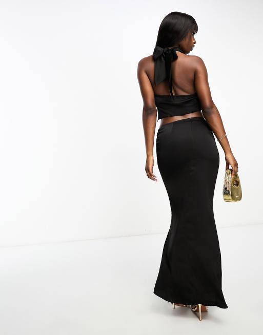 Satin asymmetric maxi on sale skirt