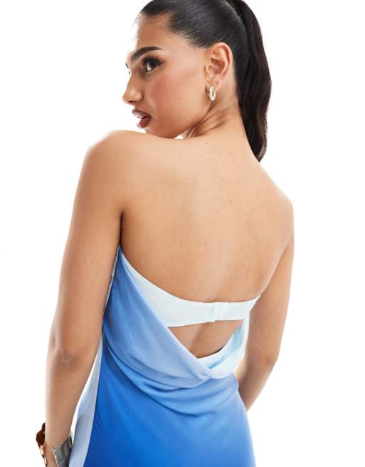 princess polly baby blue dress Blue & Orange Ombre Satin Maxi Dress  The Vintage Leopard