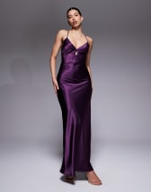 ASOS DESIGN printed polka dot bandeau maxi dress with scarf detail in black