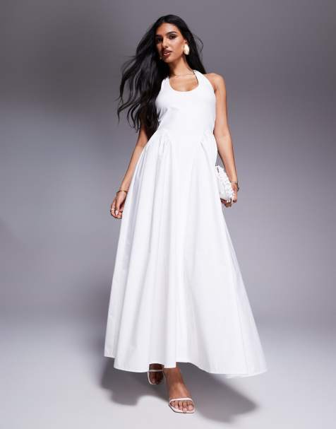 Aria Cove scoop neck drop waist maxi dress in white - view 1