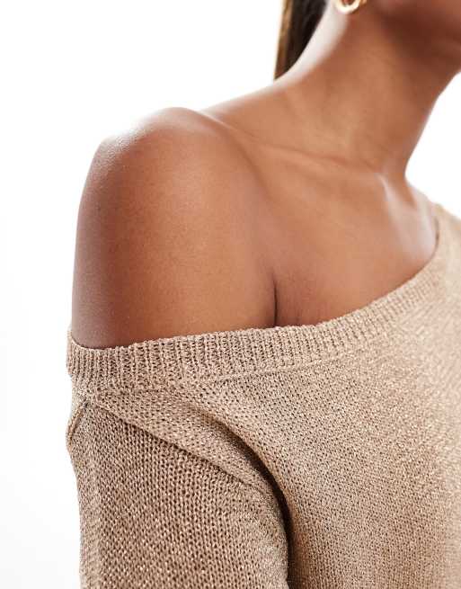 Fine knit off the shoulder jumper best sale