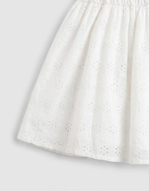 Aria Cove shirred tie front detail mini dress in white, 8 of 9