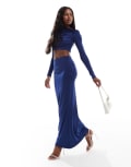 [Aria Cove] Aria Cove slinky maxi skirt in navy (part of a set) 14 NAVY