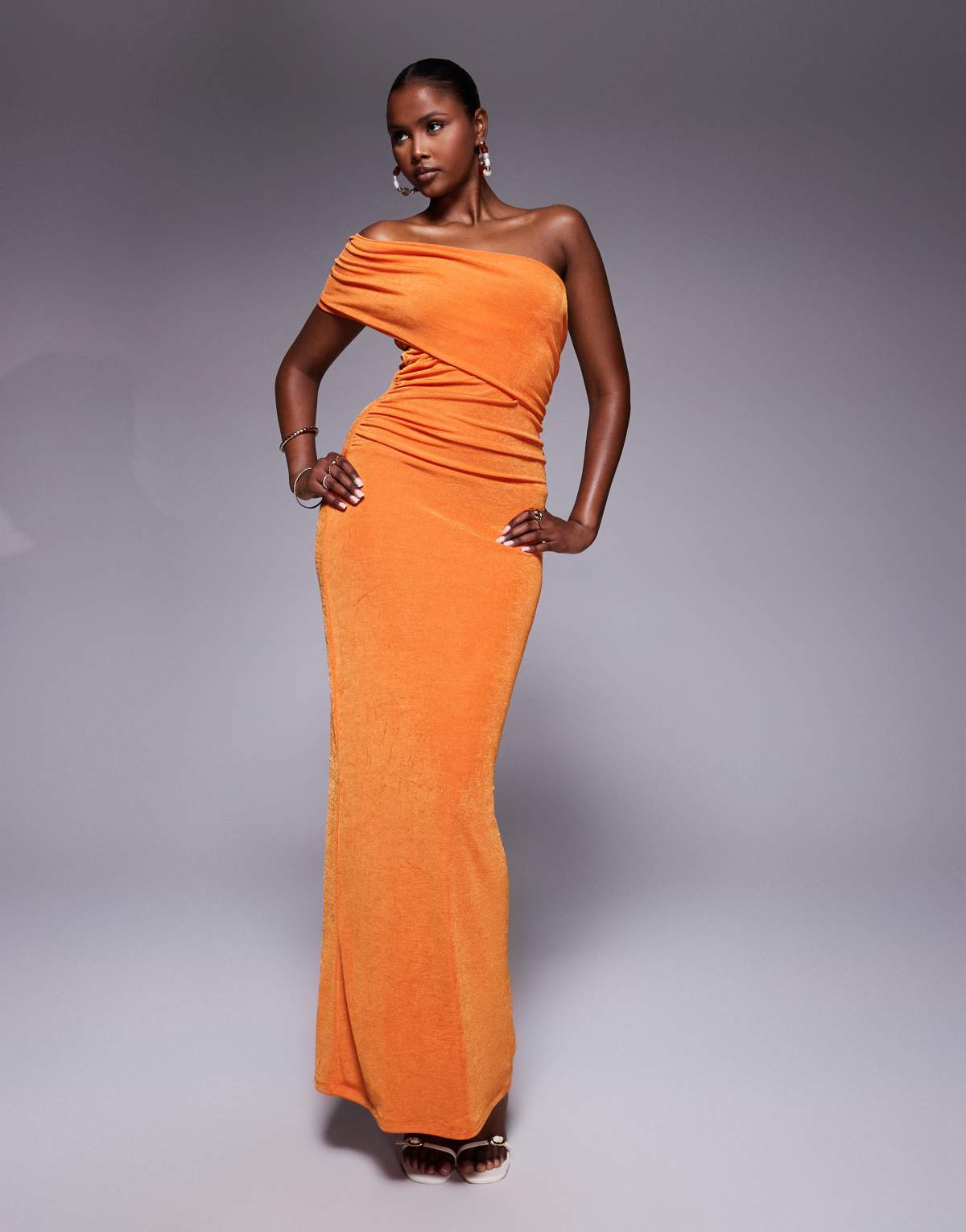 Aria Cove slinky multiway bodycon maxi dress in orange