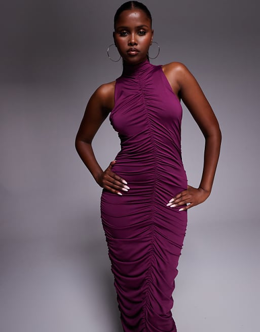 ruched dresses Pink Bodycon Plus size IMIHI Designs 100% Cotton Aria Cove slinky ruched high