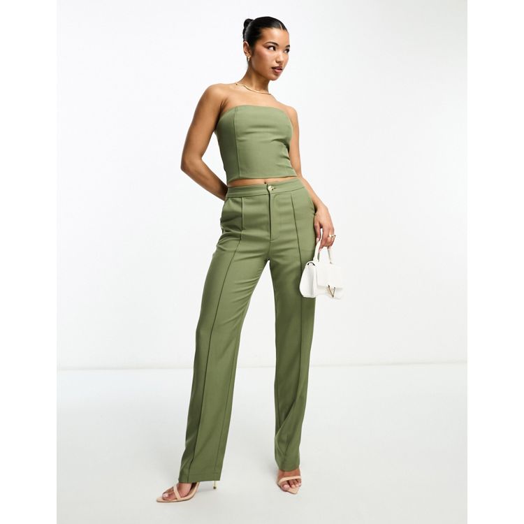 Aria Cove tailored vest and wide leg pants set in sand