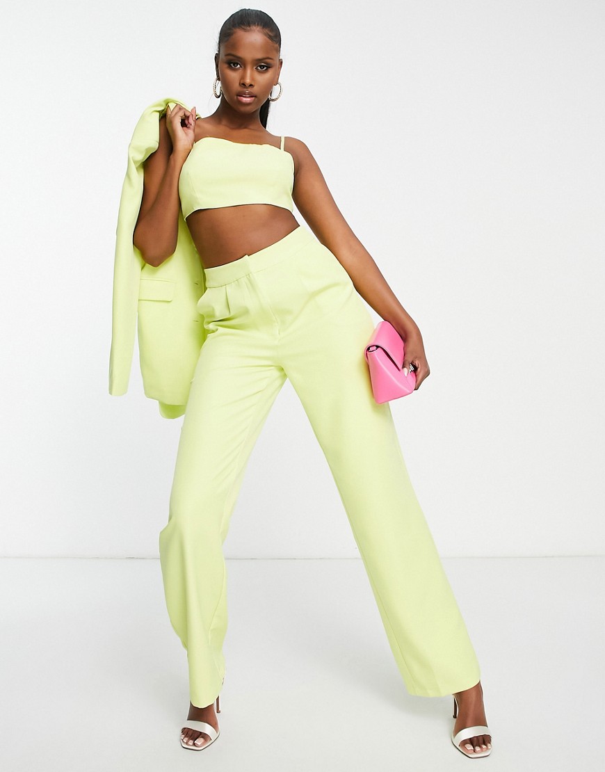 Aria Cove tailored pants in lemon - part of a set-Yellow