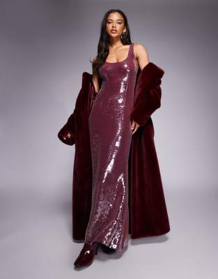 DESIGN - Vestito sottoveste lungo con scollo rotondo e fondo asimmetrico in raso a righe