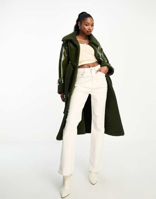 Asos vinyl coat hotsell