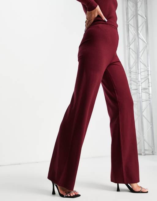 Red Wine Sipping High Waist Tweed Pants • Impressions Online Boutique