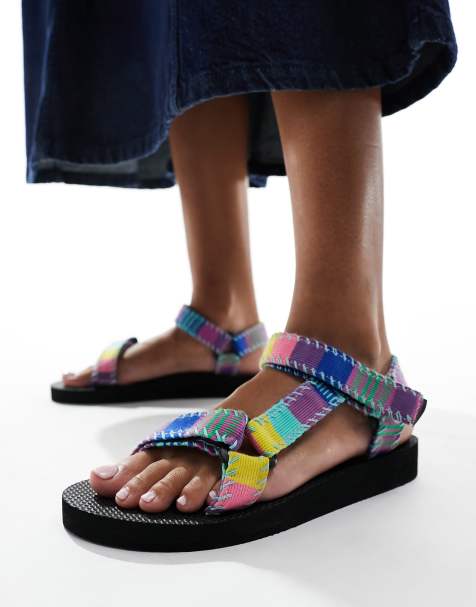 Arizona Love Trekky patchwork print sandals in multi - view 1