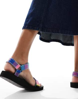 Arizona Love S Trekky Patchwork Print Sandals In Multi