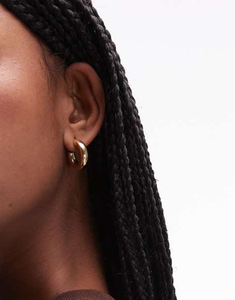 ARKET 20mm open hoop earrings in gold plated brass - view 1