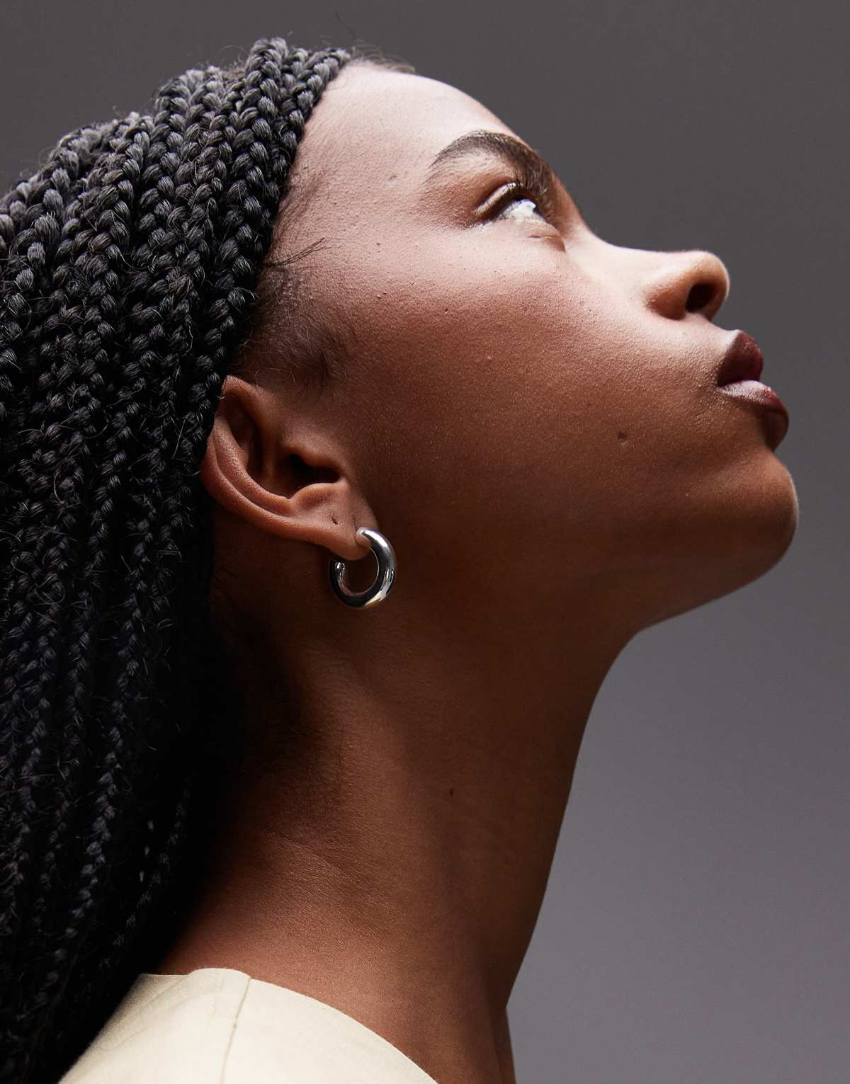ARKET 20mm open hoop earrings in silver plated brass