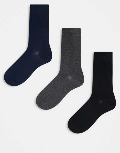 ARKET 3 pack ankle socks in black, navy and dark grey melange - view 1