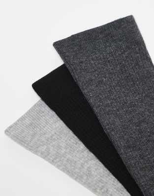 Arket 3-pack Cotton Rib Socks In Multi
