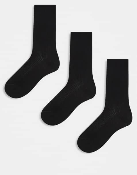 ARKET  3-pack cotton ribbed socks in black - view 1