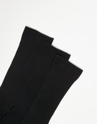 Arket 3-pack Cotton Ribbed Socks In Black