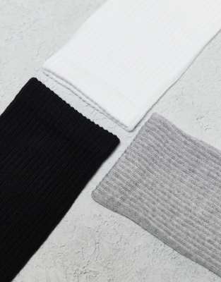 ARKET 3-PACK COTTON RIBBED SOCKS 
