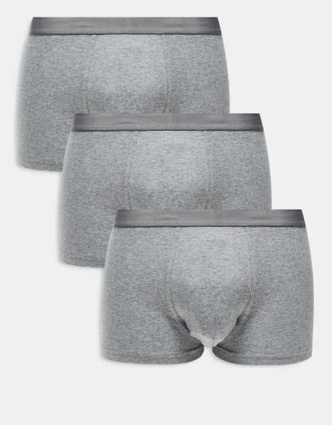 ARKET 3 pack of premium trunk boxers in grey melange - view 1