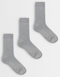 ARKET 3 pack premium ribbed ankle socks in grey