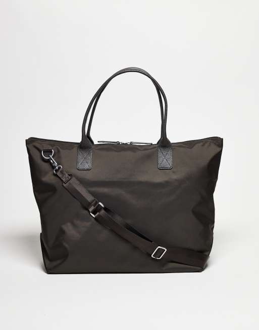 ARKET – 36-HR Overnight – Brązowa torba typu tote unisex ze skórzanym paskiem