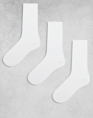 ARKET - 3er-Pack gerippte Socken aus Baumwolle in Weiß