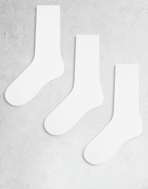 ARKET – 3er-Pack gerippte Socken aus Baumwolle in Weiß - view 1